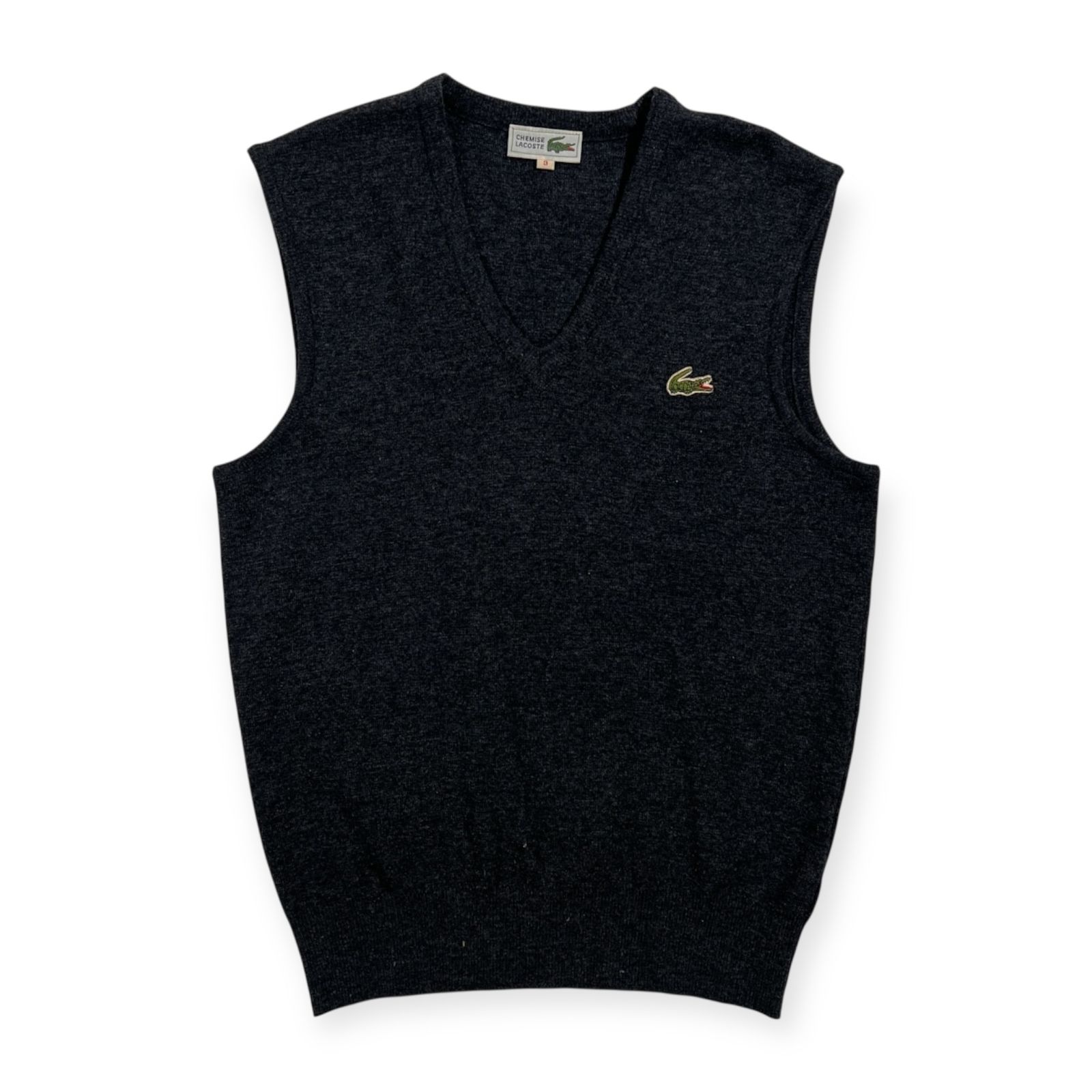 70s 80s CHEMISE LACOSTE ラコステ 文字ワニ ウールニット ベスト