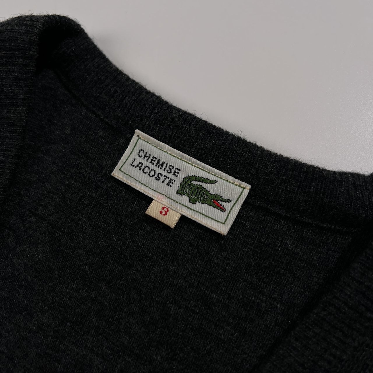 70s 80s CHEMISE LACOSTE ラコステ 文字ワニ ウールニット ベスト 