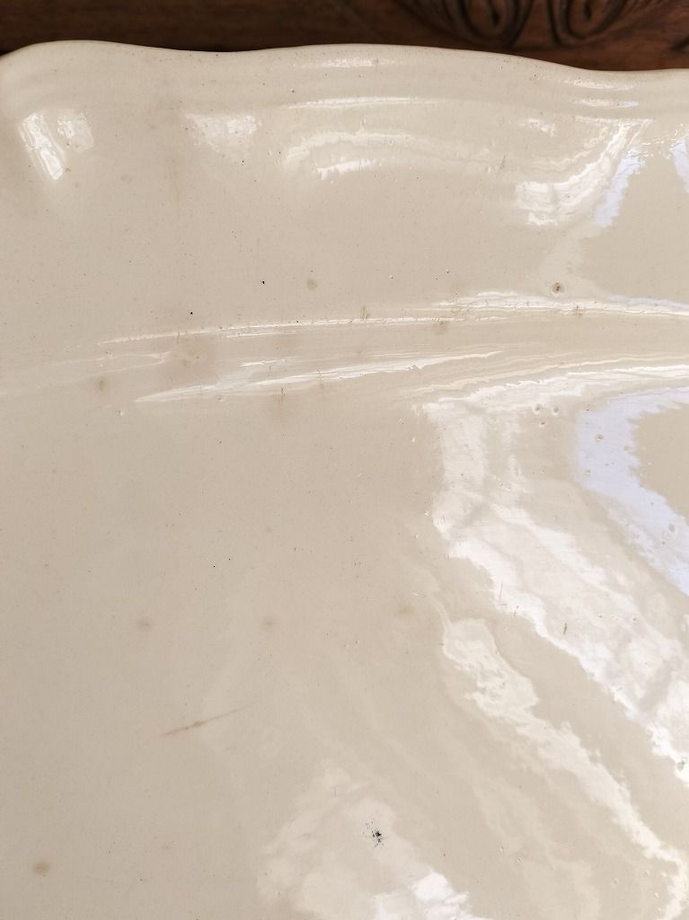 サルグミンヌ 花リム 長方形 プレート フランスアンティーク サルグミンヌ 花リム 長方形 プレート フランスアンティーク