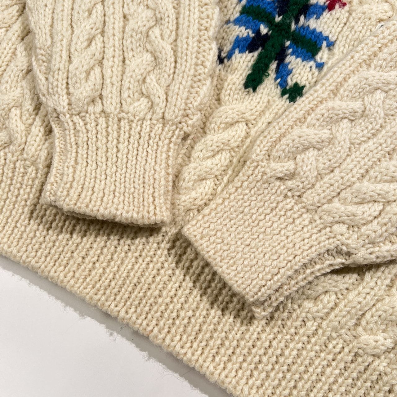 Papas パパス ノルディック ローゲージ ウールニットセーター