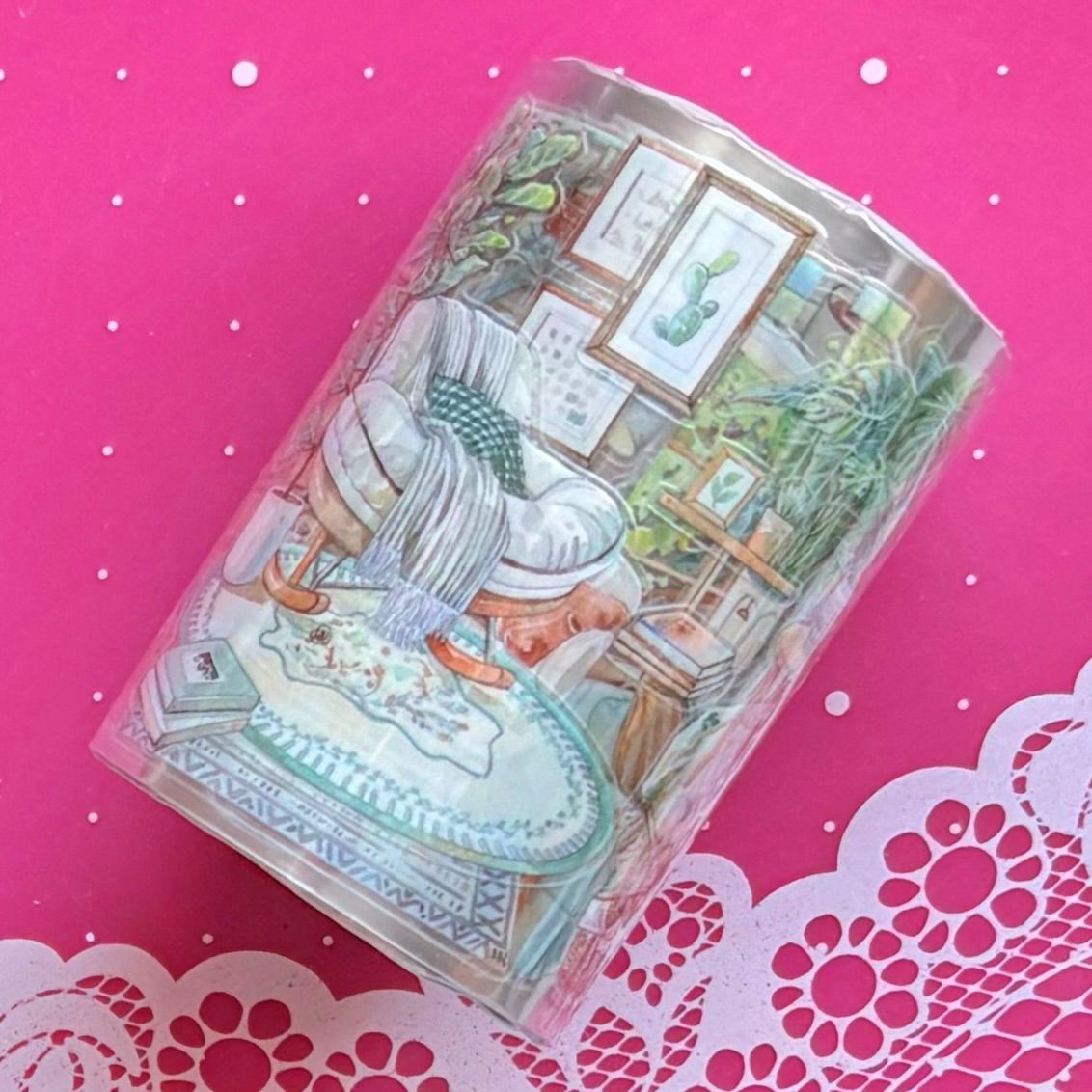 PET 中古家具 ダイカット加工 6cm×5m 125cm/loop 海外マスキングテープ