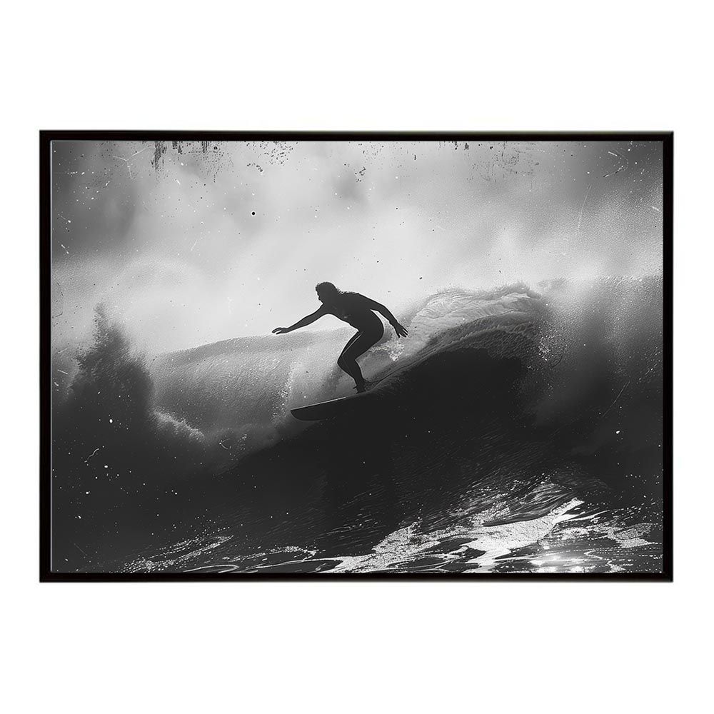 【B1サイズ（約73x103cm）】【lh-poster-5043】エモーショナルサーフ ヴィンテージ サーフ アンティーク 白黒 セピア ポスター インテリア アート 海岸 ヤシの木 海 ビーチ 夏 サーフィン