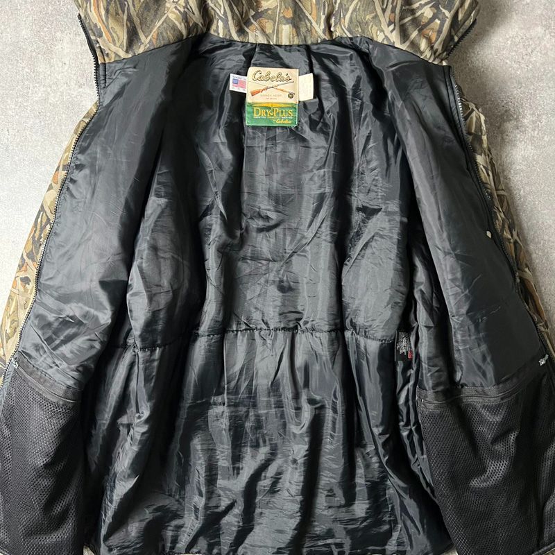 80s USA製 Cabela's 中綿入り ブラッシュ カモ ナイロン マウンテン