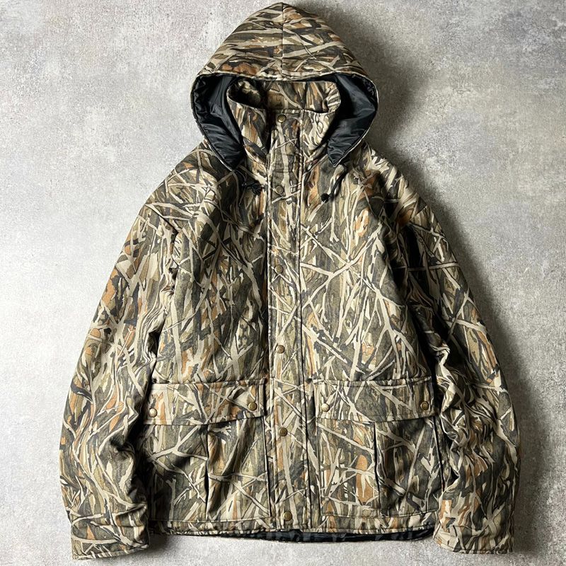 80s USA製 Cabela's 中綿入り ブラッシュ カモ ナイロン マウンテン