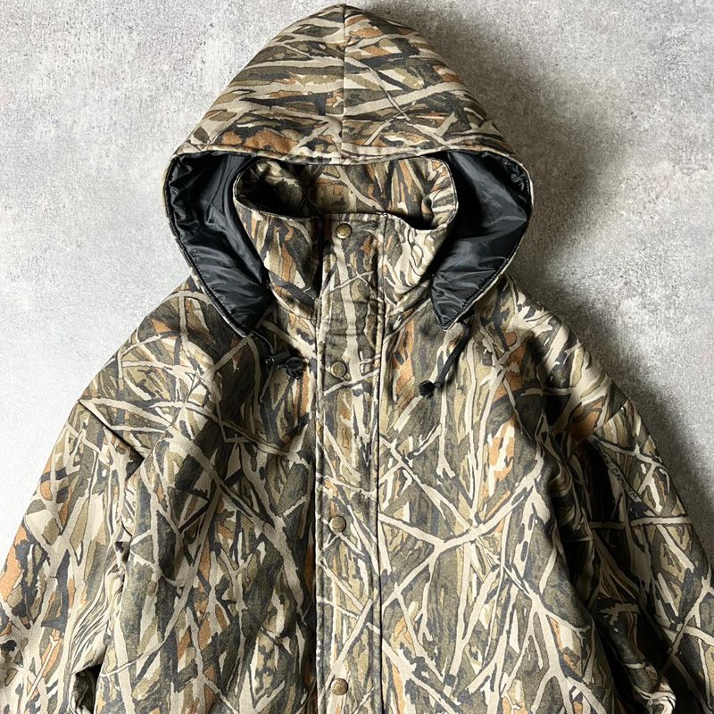 80s USA製 Cabela's 中綿入り ブラッシュ カモ ナイロン マウンテン