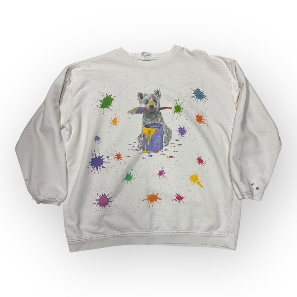 90's わんちゃん MAZE 「PAINTER DOGカラースプラッシュ スウェット