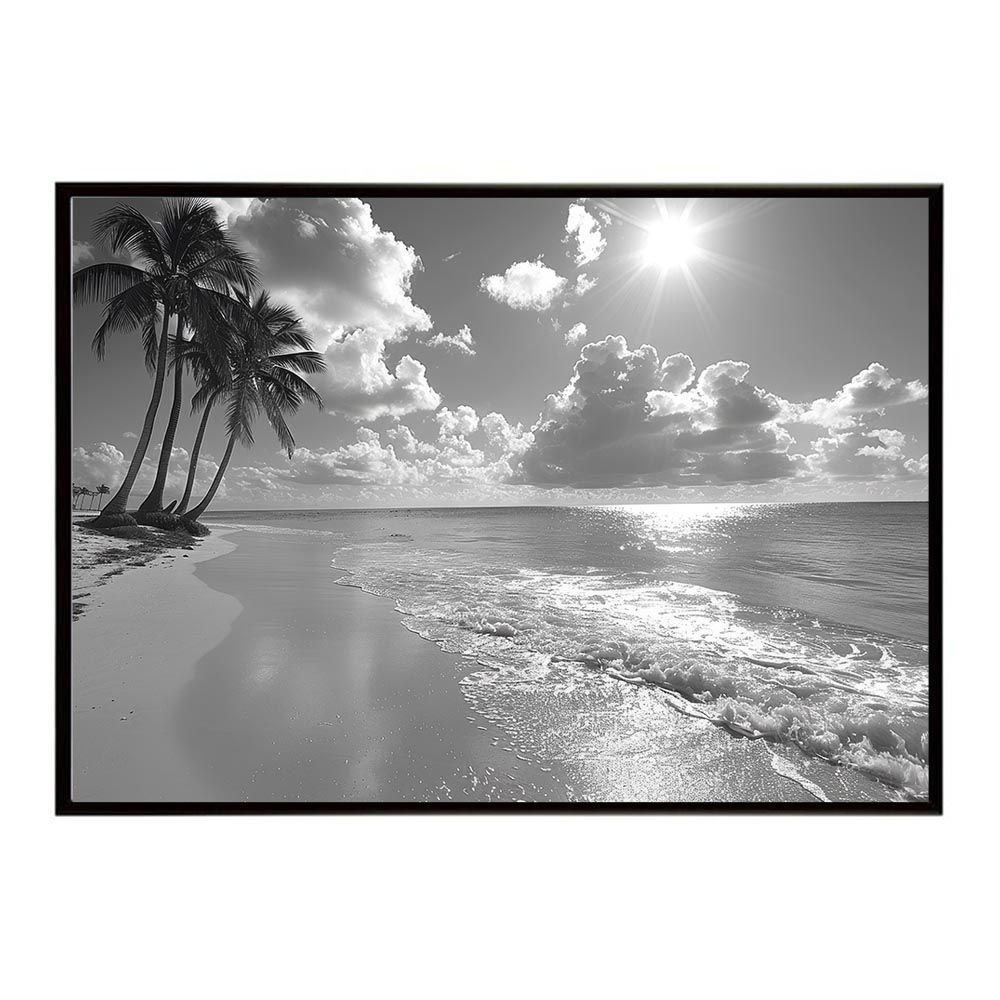 モノクロページ 楽天市場】Paradise モノトーン ポスター [ A4 ]ヤシの木 柄 ビーチ 海