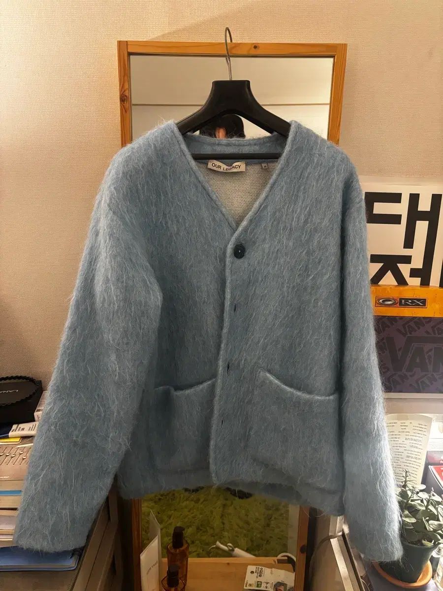 48)OUR LEGACY アワーレガシー モヘア カーディガン ベイビーブルー