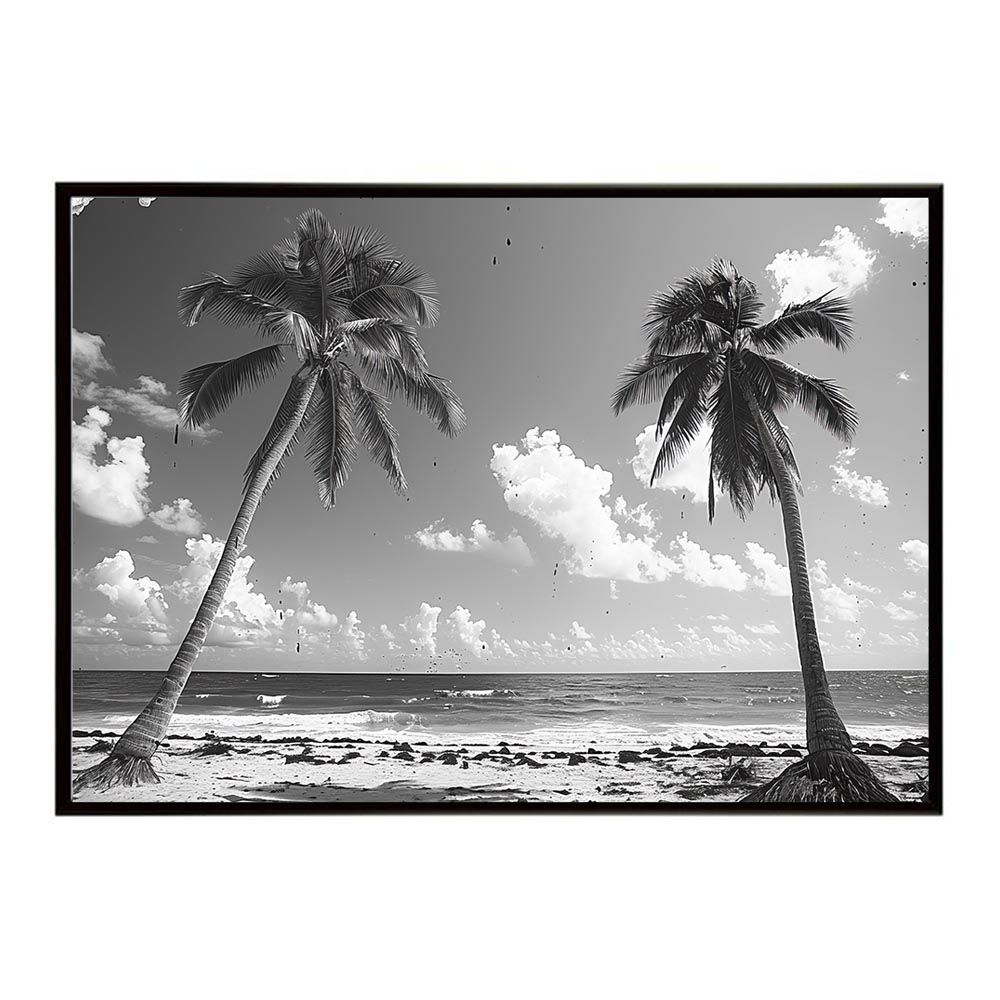 【B1サイズ（約73x103cm）】【lh-poster-5202】エモーショナルサーフ ヴィンテージ サーフ アンティーク 白黒 セピア ポスター インテリア アート 海岸 ヤシの木 海 ビーチ 夏 サーフィン