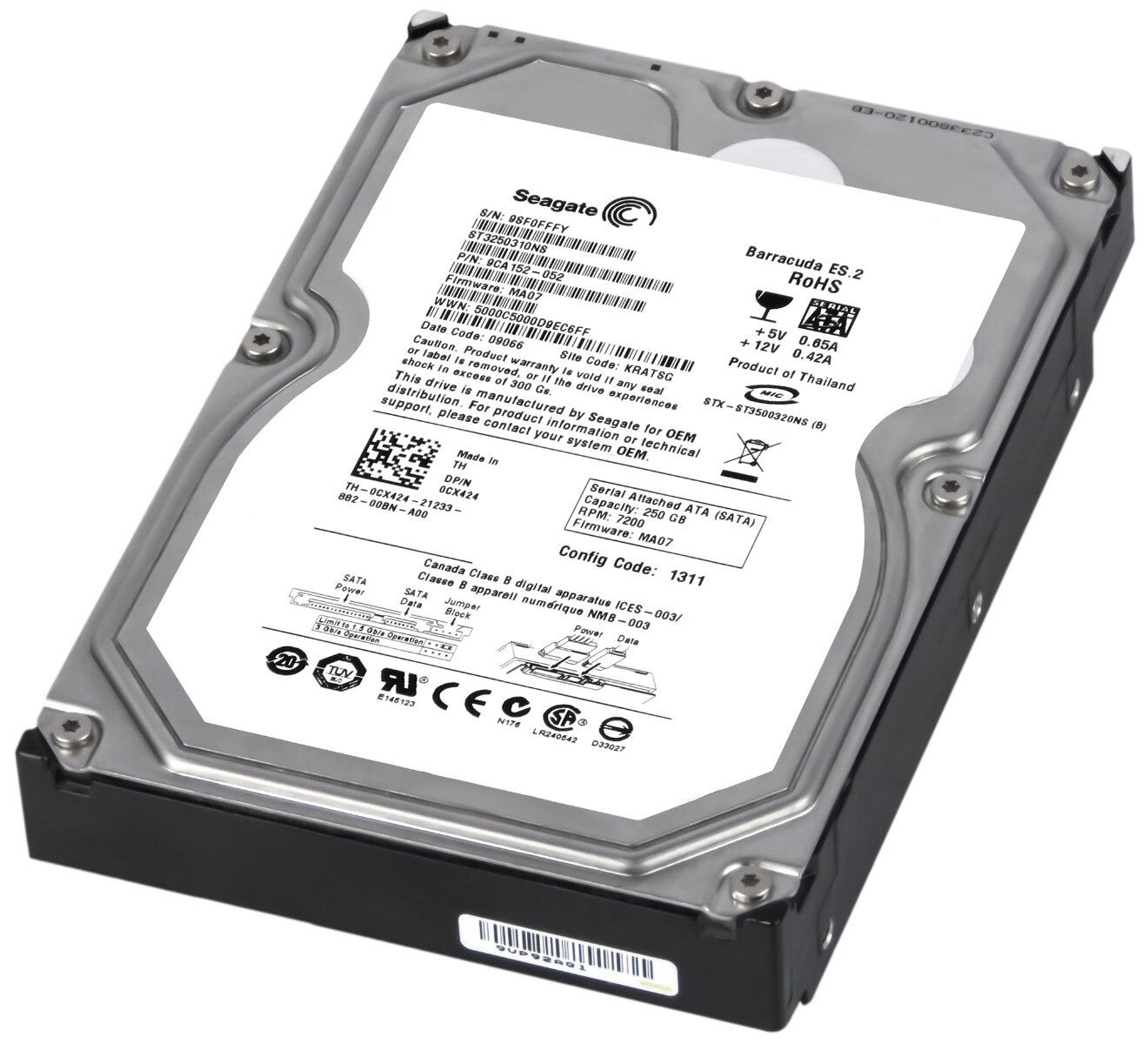 Dell - Hard Drive ST3250310NS | SATA Seagate Barracuda OEM SAS 6G 9CA152-052 CX424 Internal DW316