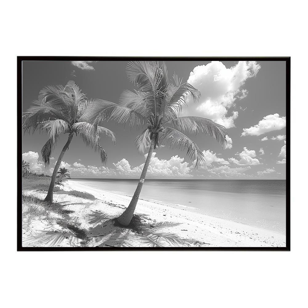 【A1サイズ（約59x84cm）】【lh-poster-5236】エモーショナルサーフ ヴィンテージ サーフ アンティーク 白黒 セピア ポスター インテリア アート 海岸 ヤシの木 海 ビーチ 夏 サーフィン