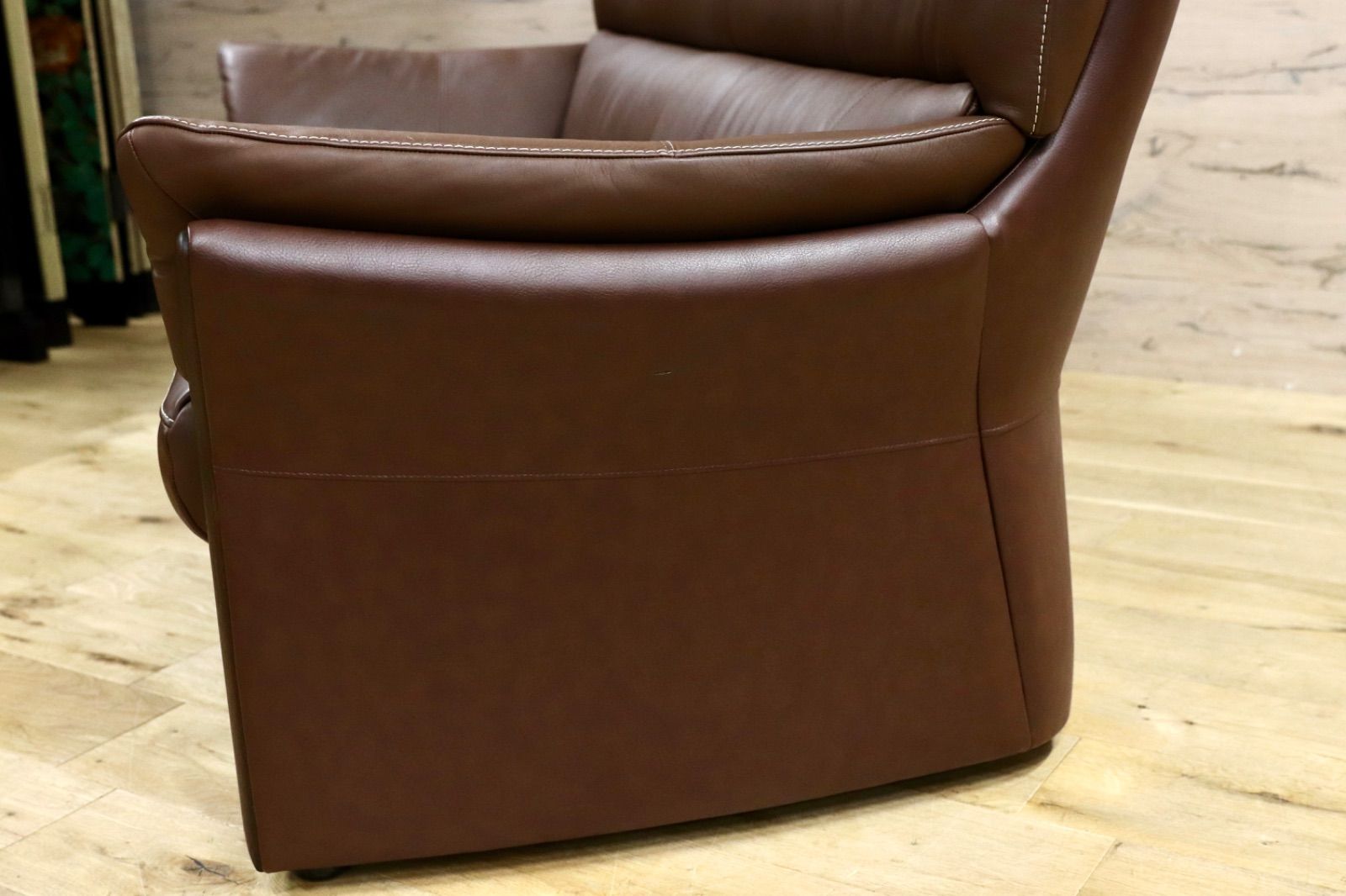  GMIS346 karimoku カリモク ZT15シリーズ 長椅子 3人掛けソファ トリプルソファ ブラウン 本革 レザー 国産家具 定価約23 2万 フロアソファベッド 2人掛け 3人掛けソファ ソファ ソファベッド