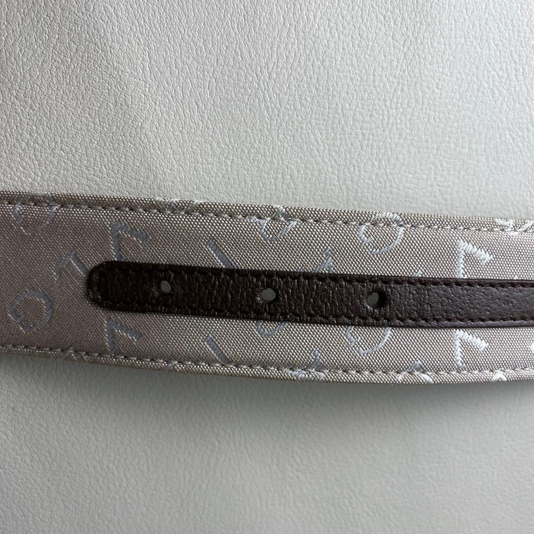 未使用級　BVLGARI ベルト　サークルロゴ　キャンバス　レザー　イタリア製 未使用級 BVLGARI ベルト サークルロゴ キャンバス レザー イタリア製