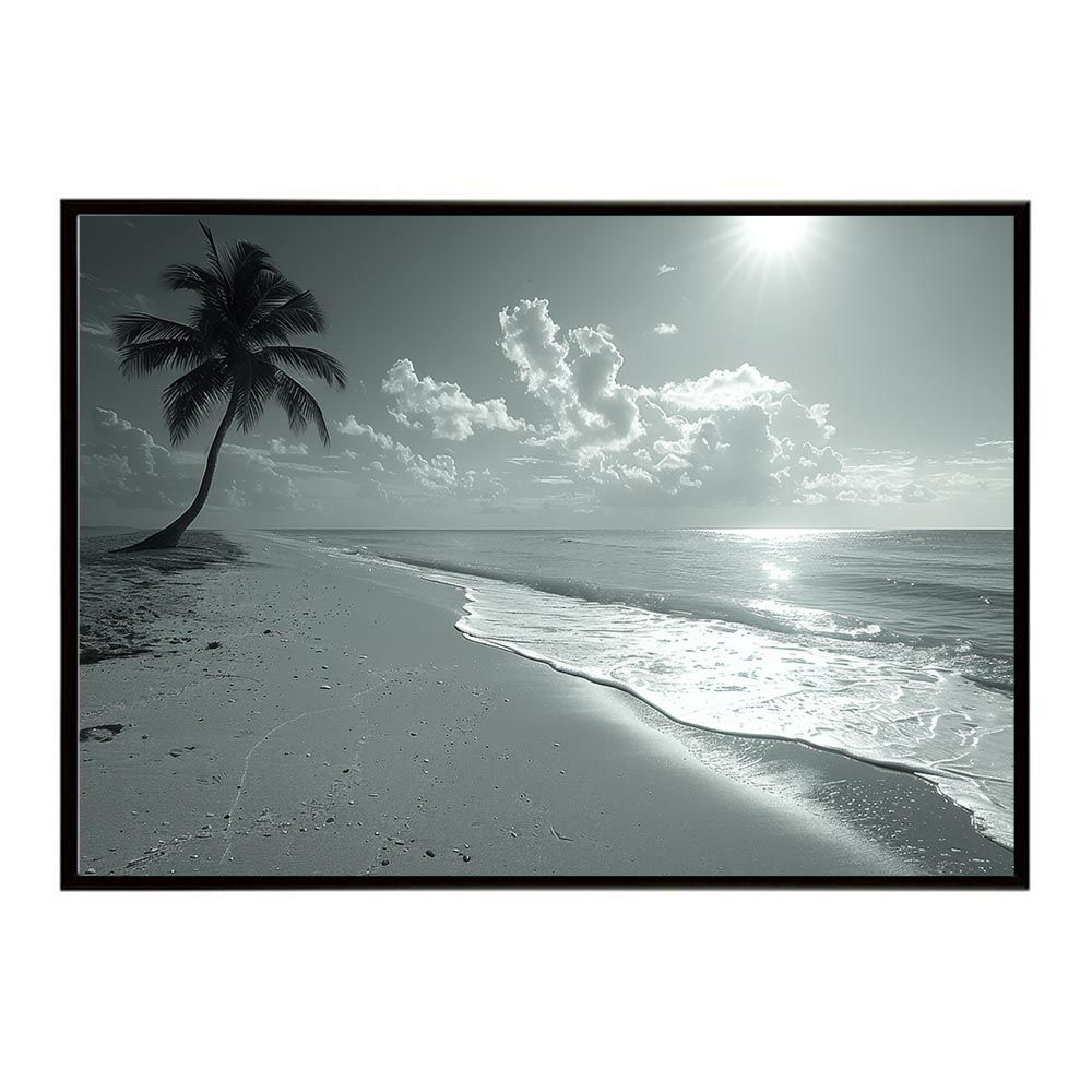 【B1サイズ（約73x103cm）】【lh-poster-5320】エモーショナルサーフ ヴィンテージ サーフ アンティーク 白黒 セピア ポスター インテリア アート 海岸 ヤシの木 海 ビーチ 夏 サーフィン
