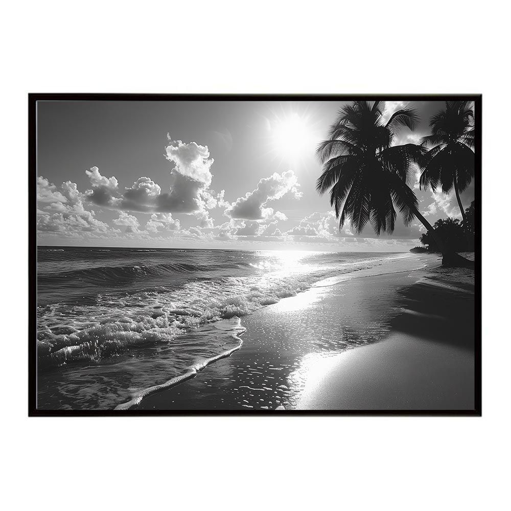 【A1サイズ（約59x84cm）】【lh-poster-5323】エモーショナルサーフ ヴィンテージ サーフ アンティーク 白黒 セピア ポスター インテリア アート 海岸 ヤシの木 海 ビーチ 夏 サーフィン