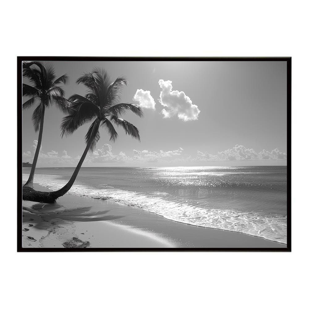 【A1サイズ（約59x84cm）】【lh-poster-5325】エモーショナルサーフ ヴィンテージ サーフ アンティーク 白黒 セピア ポスター インテリア アート 海岸 ヤシの木 海 ビーチ 夏 サーフィン