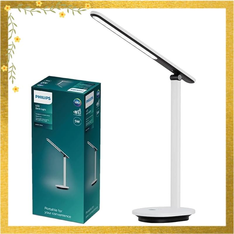 フィリップス Philips デスクライト ポータブルモデル - スタンドライト USB給電 無段階調光 目に優しい 明るい 130 lm 3段階調色 高演色 Ra 90 充電式 コードレス オフィス デスク 学習 読書 卓上 省スペース アームライト 0