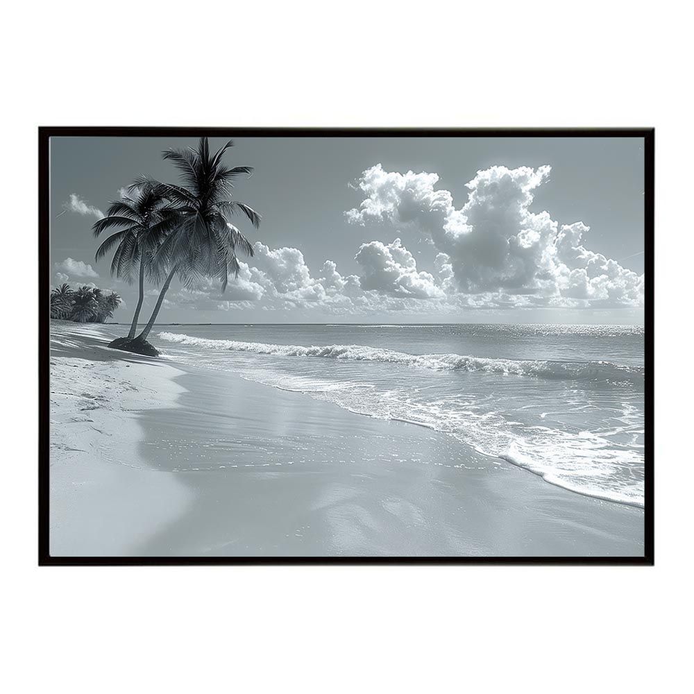 【B2サイズ（約51x73cm）】【lh-poster-5339】エモーショナルサーフ ヴィンテージ サーフ アンティーク 白黒 セピア ポスター インテリア アート 海岸 ヤシの木 海 ビーチ 夏 サーフィン