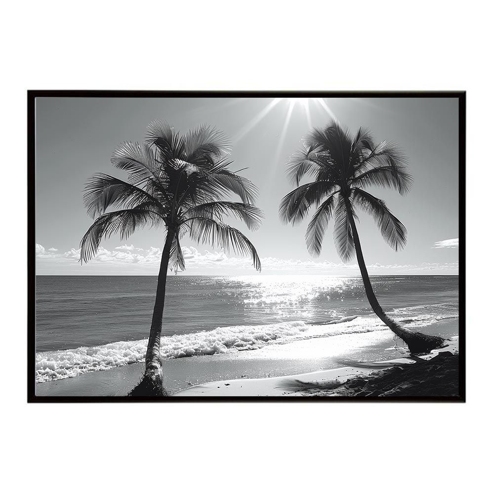 【A1サイズ（約59x84cm）】【lh-poster-5350】エモーショナルサーフ ヴィンテージ サーフ アンティーク 白黒 セピア ポスター インテリア アート 海岸 ヤシの木 海 ビーチ 夏 サーフィン