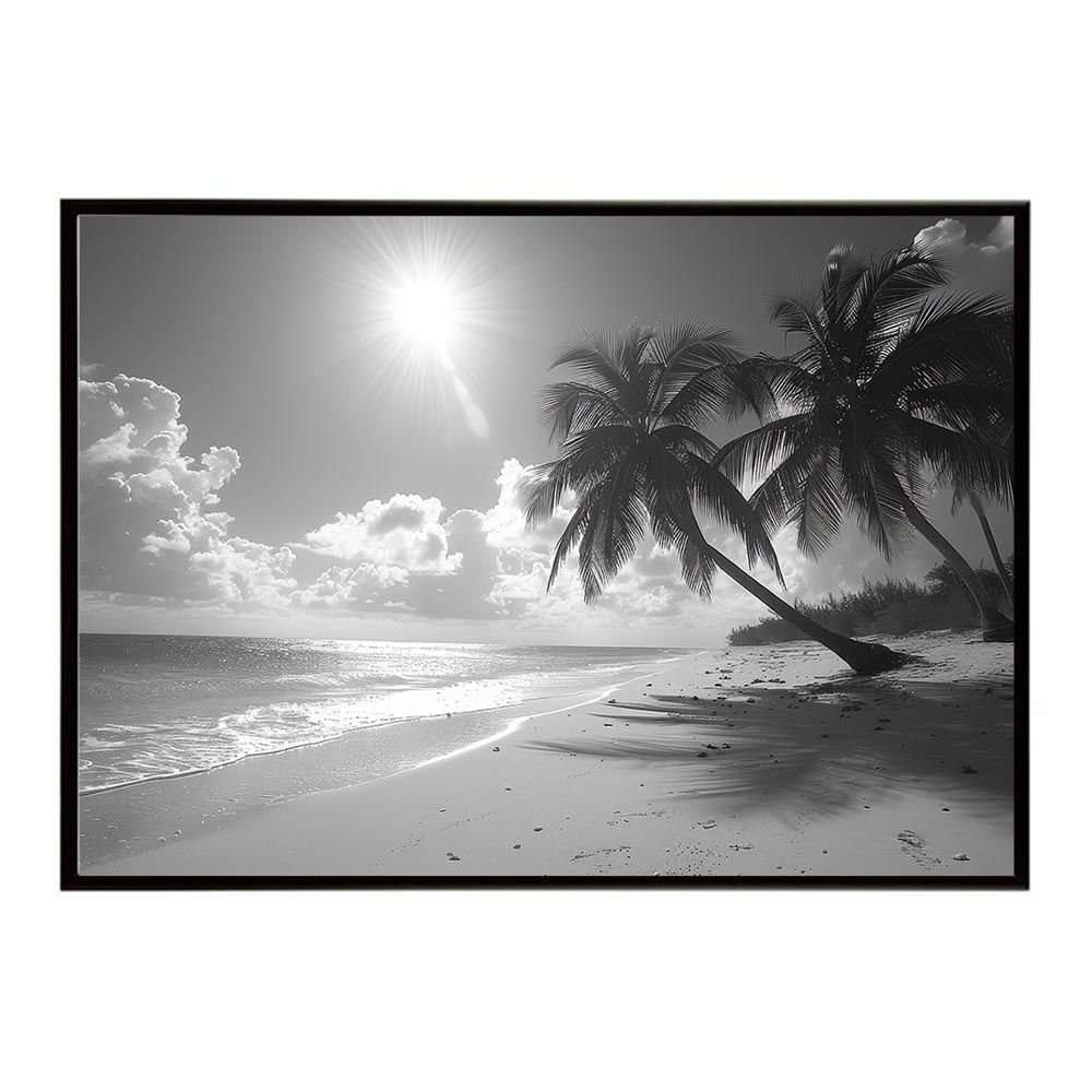 【A1サイズ（約59x84cm）】【lh-poster-5360】エモーショナルサーフ ヴィンテージ サーフ アンティーク 白黒 セピア ポスター インテリア アート 海岸 ヤシの木 海 ビーチ 夏 サーフィン