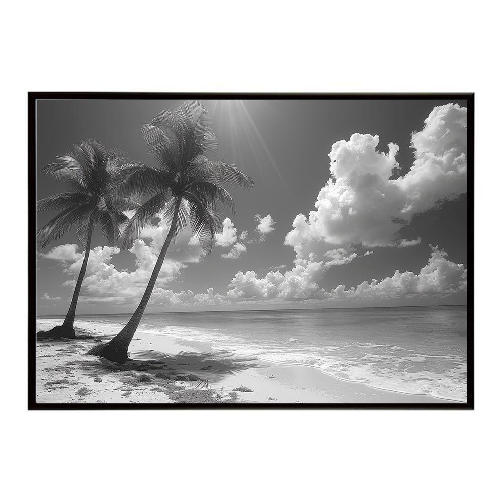 【B3サイズ（約36x51cm）】【lh-poster-5368】エモーショナルサーフ ヴィンテージ サーフ アンティーク 白黒 セピア ポスター インテリア  アート 海岸 ヤシの木 海 ビーチ 夏 サーフィン