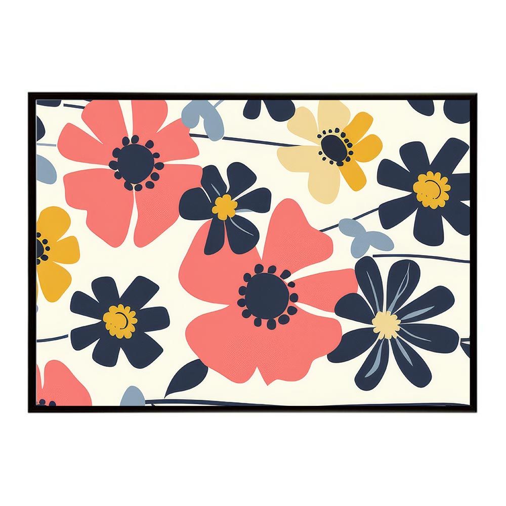 【A1サイズ（約59x84cm）】【lh-poster-5375】北欧 ノルディック イラスト 花 フラワー 植物 ブーケ 絵画 イラストポスター インテリア アート