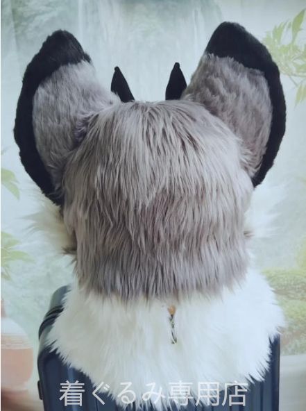 ファースーツ 着ぐるみセット 犬 青 グレー ケモノ 全頭ヘッド ぬいぐるみ コスプレ コスチューム