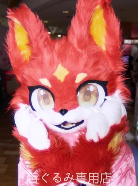 ファースーツ 着ぐるみセット 犬 赤 ケモノ 全頭ヘッド ぬいぐるみ コスプレ コスチューム