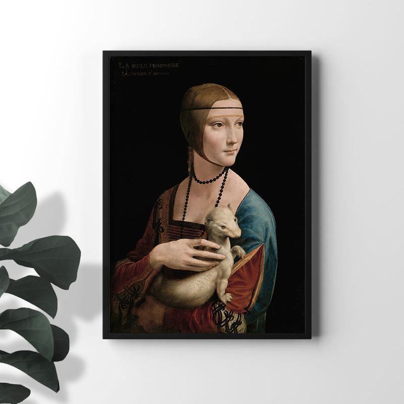 A4サイズ レオナルド・ダ・ヴィンチ ポスター 白貂を抱く貴婦人 アート