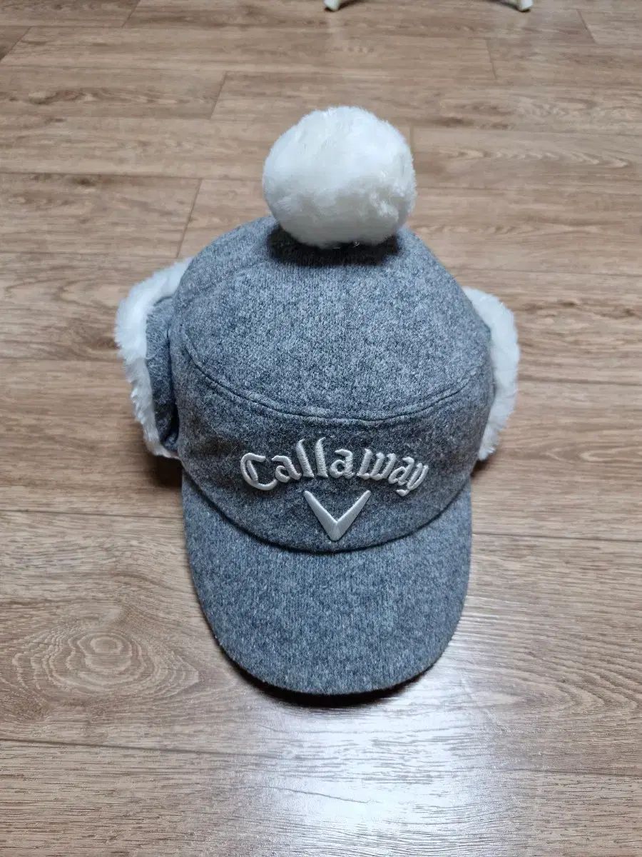キャロウェイ ファーボンボン フライトキャップ 帽子 グレー