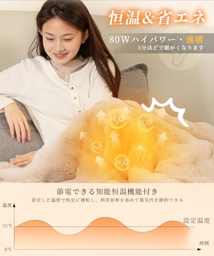  電気毛布 掛け 敷き 2025 AI自動温度調整 表面ラビットファー調 裏面フランネル 膝掛け 肩掛け 洗える 12時間タイマー付 6段階温度調整可 電気ブランケット 省エネ 自動オフ PSE認証済 シングル 速 dbe 32807 その他 キッチン 食器