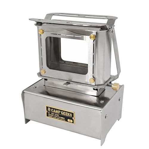 アイロンストーブ オイルランタン ポータブル アウトドアキャンプ用ステンレス鋼製 収納袋付き ストーブランプ 暖炉 オイルランプ 多用途 eeeda 02 a