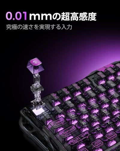 0 01 mmラピッドトリガー 搭載 GravaStar Mercury V 75 lite ゲーミングキーボード 有線 着脱式ケーブル ポーリングレート4000 Hz対応 レイアウト US配列 アクチュエーションポイント バッ e ba 713 d