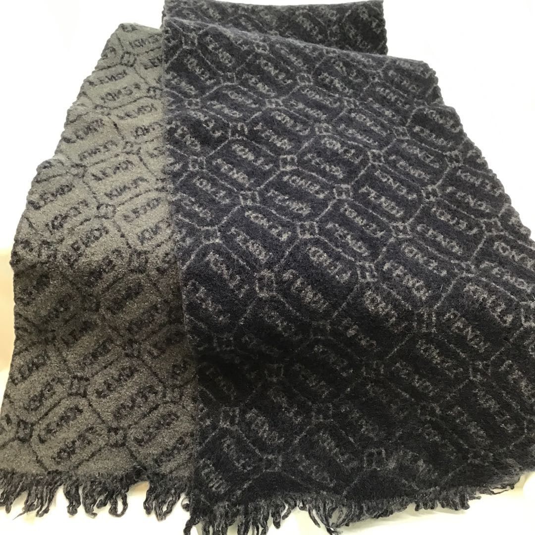 フェンディ FENDI ズッカ マフラー ユニセックス リバーシブル ロゴ