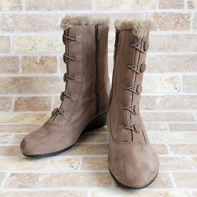 【PEDALA】asics walking ブラウン レザー ミドルブーツ PEDALA】asics walking ブラウン レザー ミドルブーツ - メルカリ