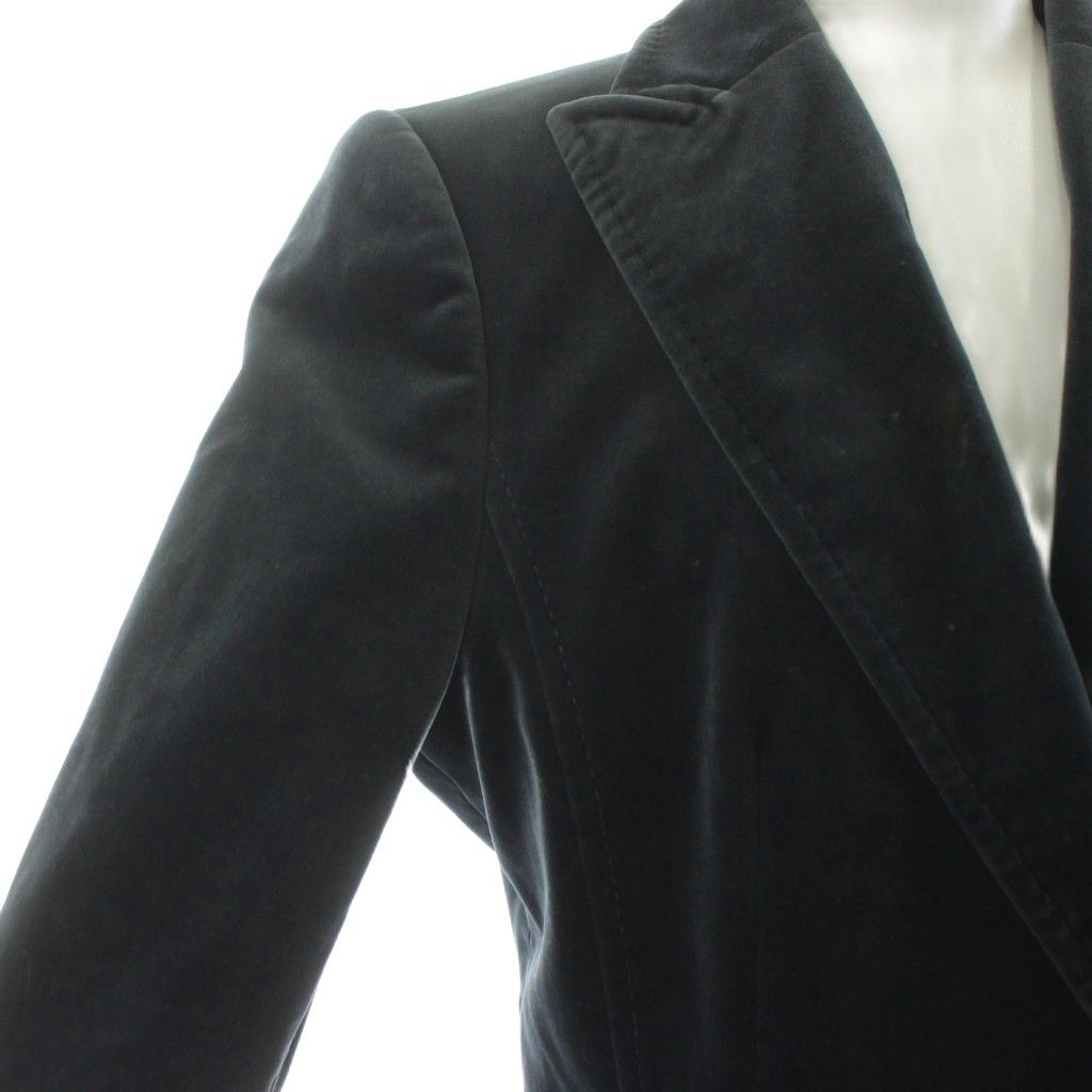 ダックス DAKS テーラードジャケット ベロア 1B 40 紺 ネイビー 11