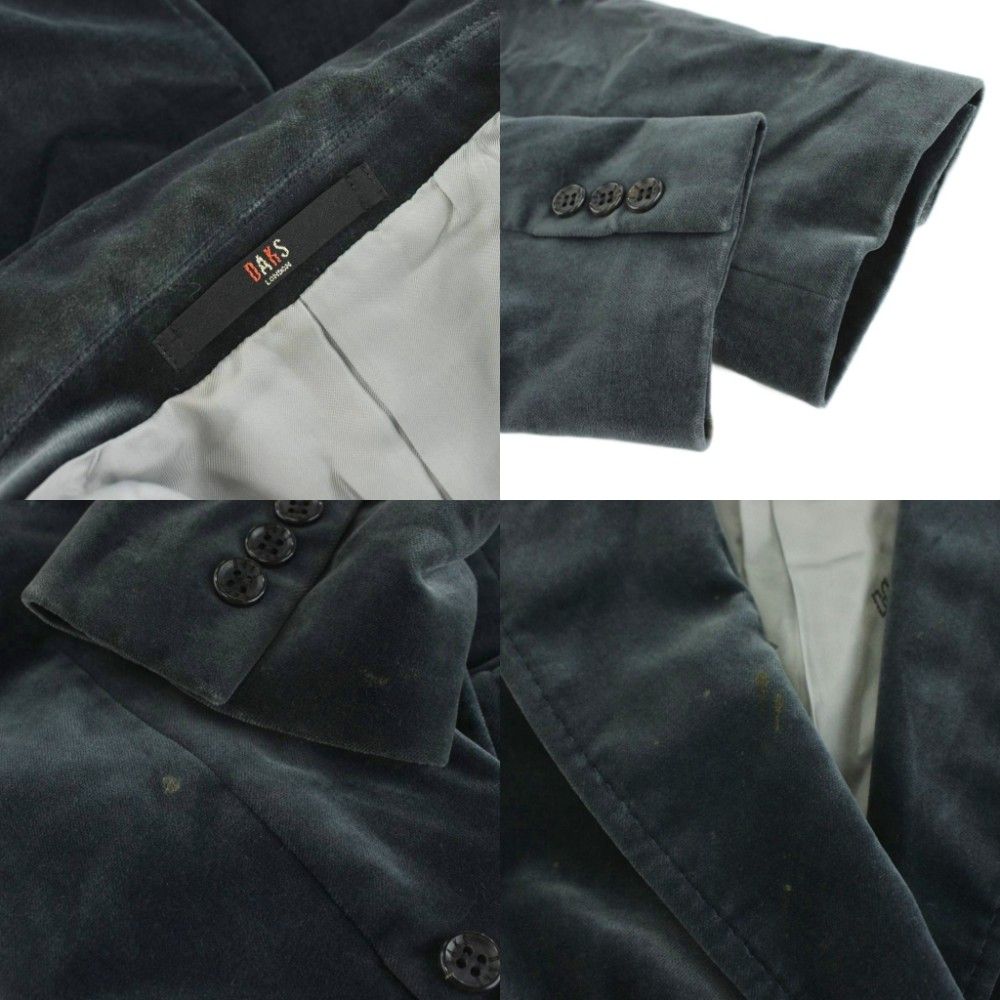 ダックス DAKS テーラードジャケット ベロア 1B 40 紺 ネイビー 11