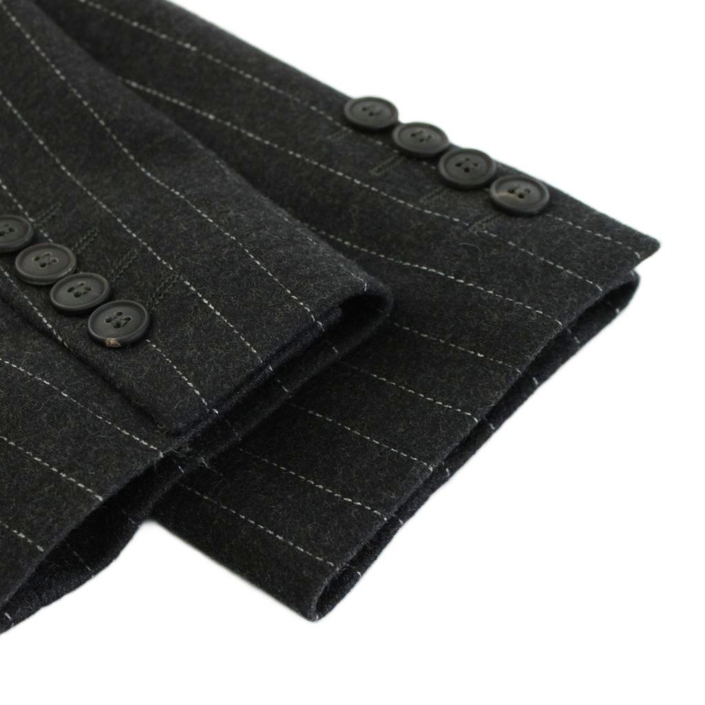  マックスマーラ MAX MARA スーツ セットアップ 上下 テーラードジャケット ダブル パンツ スラックス ストライプ柄 ウール 切替 44 グレー AN 61 パンツスーツ上下 ビジネススーツ