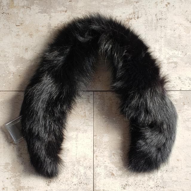 未使用 eff ☆ ブルーフォックスファー ティペット 黒 襟巻 フォックス