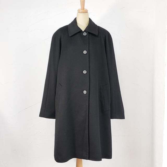 SAGA フォックスファー付 カシミヤ ロングコート LL ブルーフォックス 
