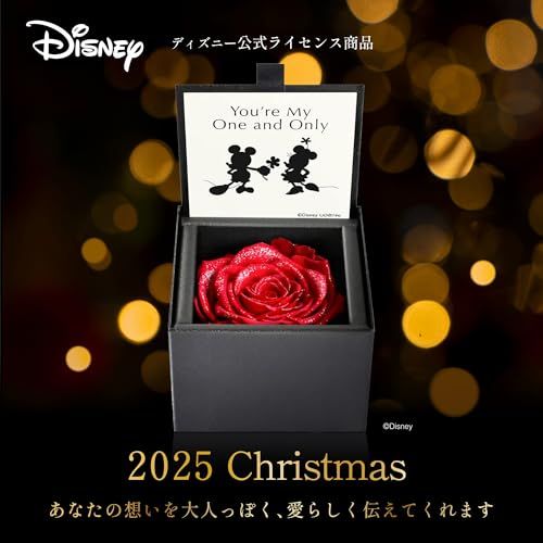 AMOROSA アモローサ プリザーブドフラワー ダイヤモンドローズボックス85 ディズニー You re my one and only ブライトレッド ギフト 花 結婚 記念日 プロポーズ ドライフラワー DS 85 ONEpo 542 fbfde
