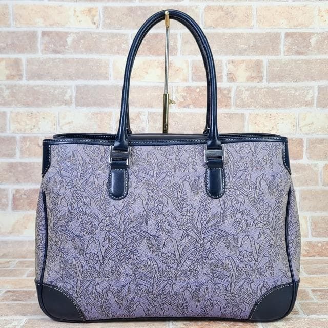 ハマノ × 龍村織物 コンビデザイン トートバッグ ブルー系 B 5 OK