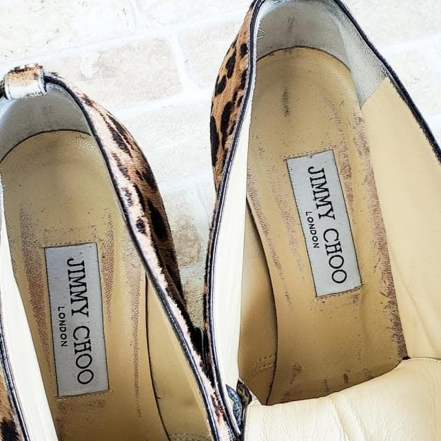 ジミーチュウ ☆ レオパード柄 ハラコレザー ブーティ ウエッジソール