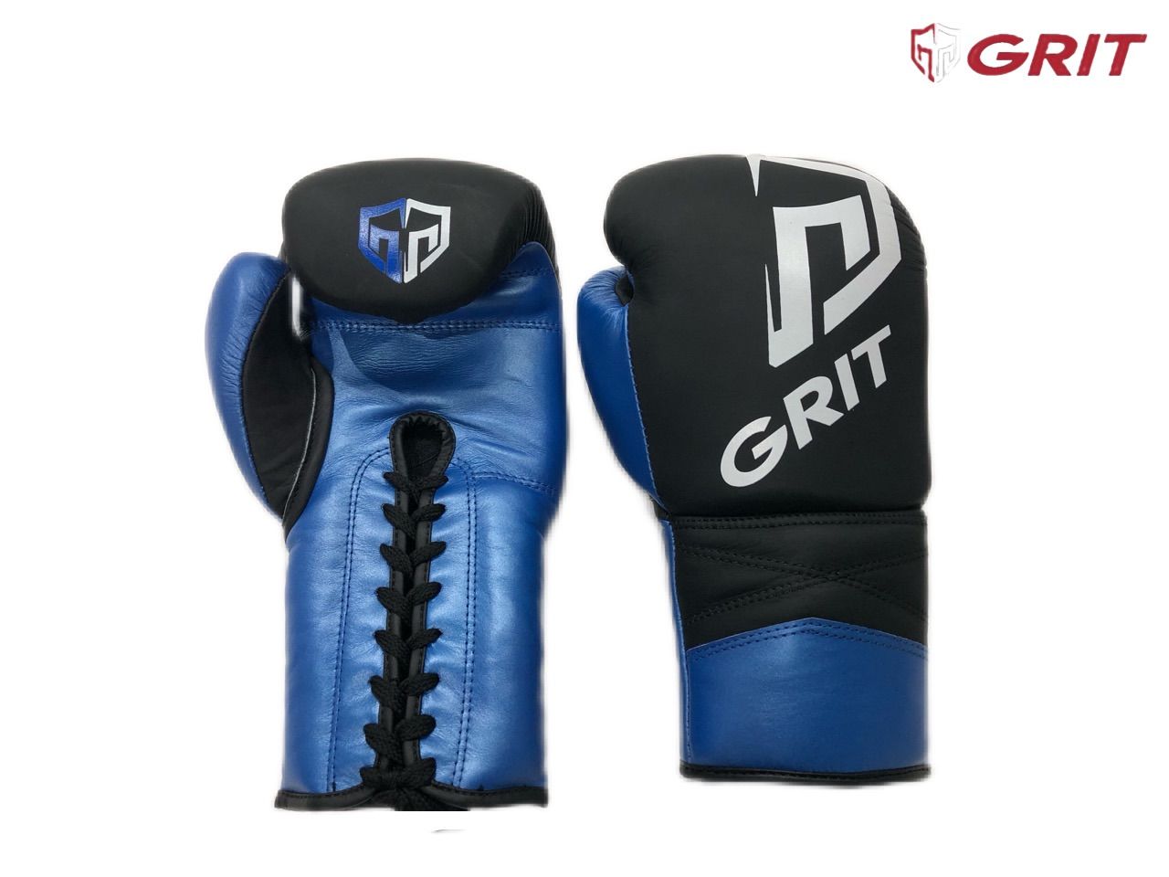 GRIT メタリック ボクシンググローブ ブルー 紐式 Nexus公式グローブ