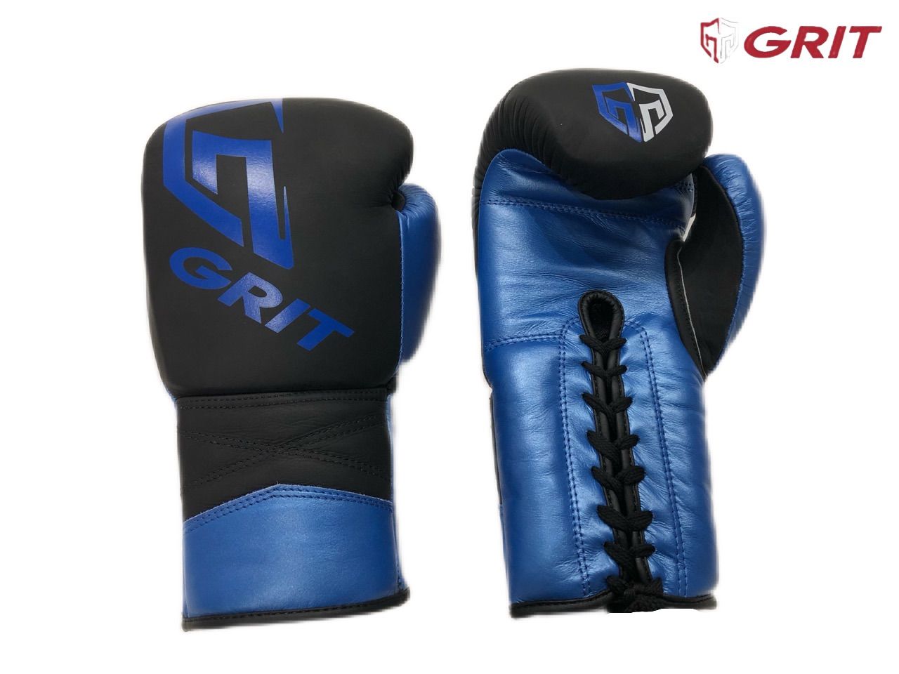 GRIT メタリック ボクシンググローブ ブルー 紐式 Nexus公式グローブ