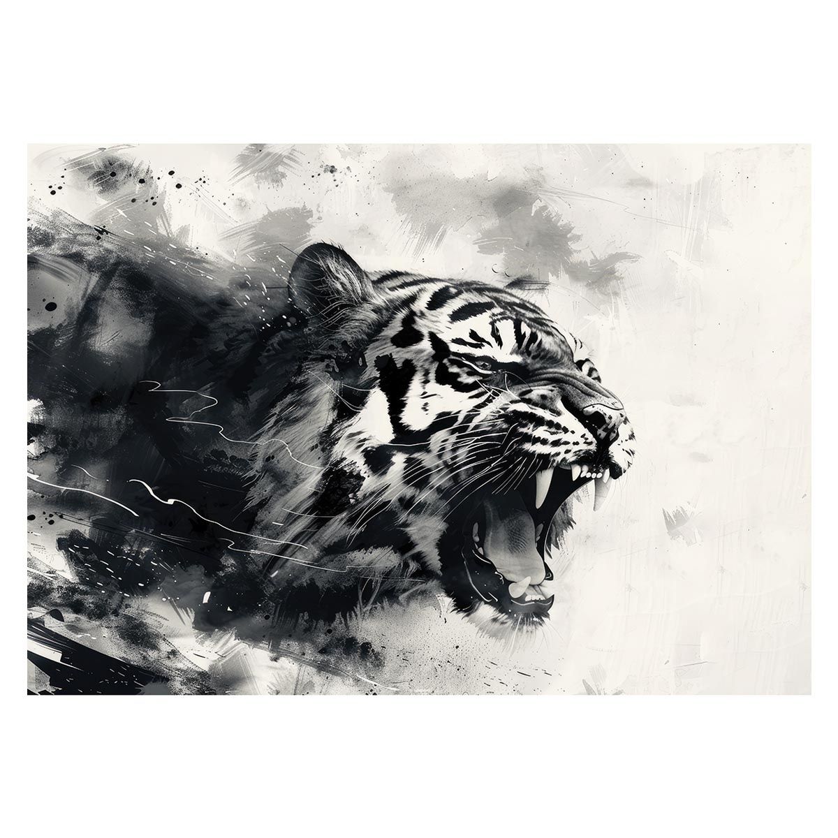 【B2サイズ（約51x73cm）】【lh-poster-4001】虎 トラ タイガー 猛虎 縁起物 ポスター 開運 金運 風水 絵画 レトロ 和風 伝説 インテリア アート