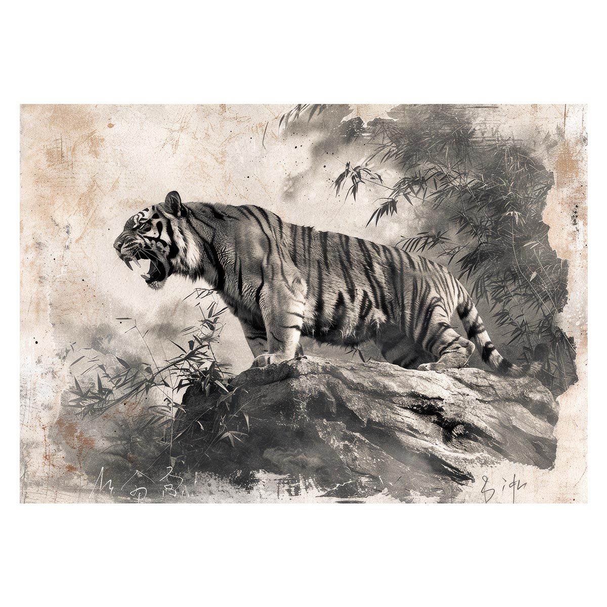 ラビット・ドラマー　アンティークポスター A1サイズ（約59x84cm）】【lh-poster-4005】虎 トラ タイガー 猛虎