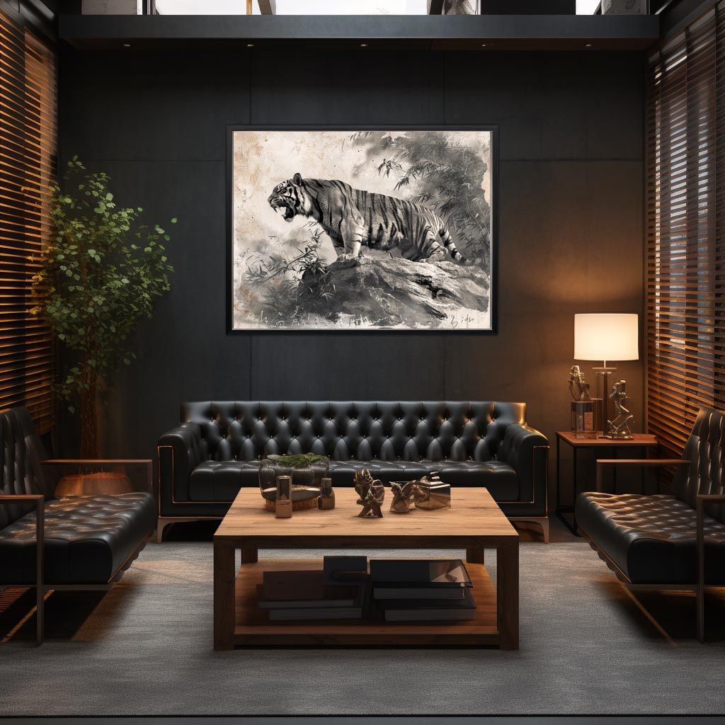 B4サイズ（約25x36cm）】【lh-poster-4005】虎 トラ タイガー 猛虎