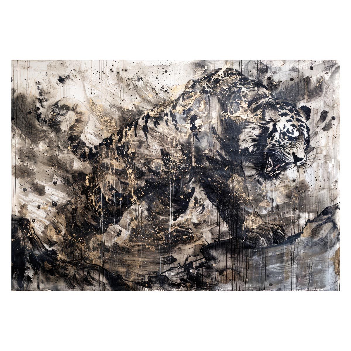 【A1サイズ（約59x84cm）】【lh-poster-4010】虎 トラ タイガー 猛虎 縁起物 ポスター 開運 金運 風水 絵画 レトロ 和風 伝説 インテリア アート