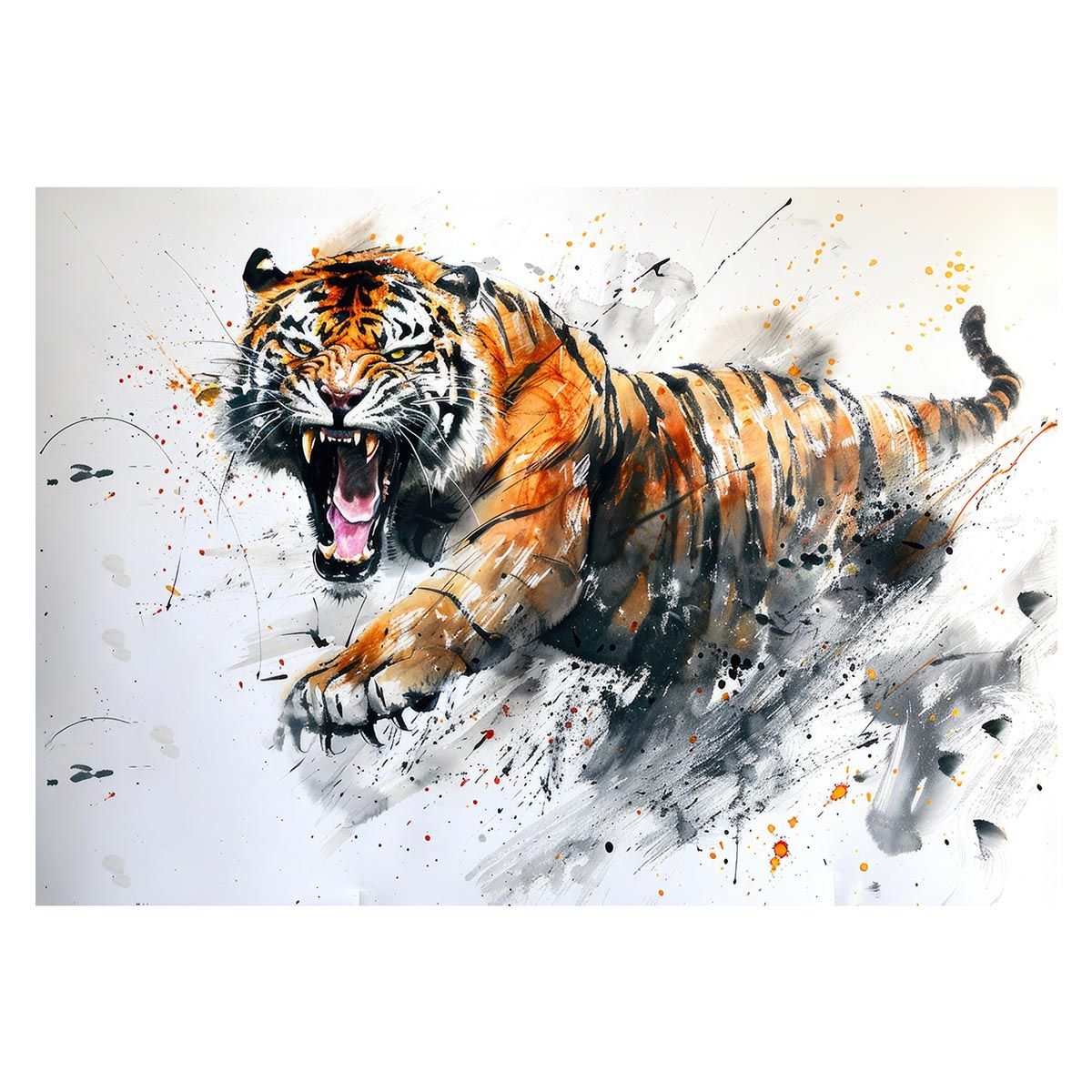 B2サイズ（約51x73cm）】【lh-poster-7954】トラ 虎 猛虎 掛け軸